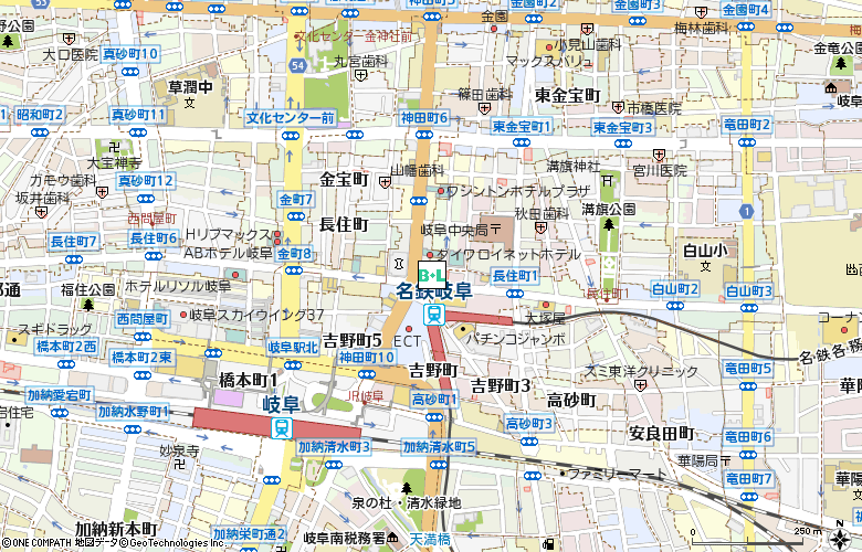 ファイン岐阜付近の地図
